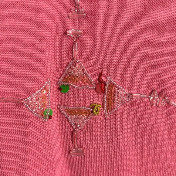 Michael Simon Martini cardigan - Pink w clear buttons. Size XL - Picture 4 of 8